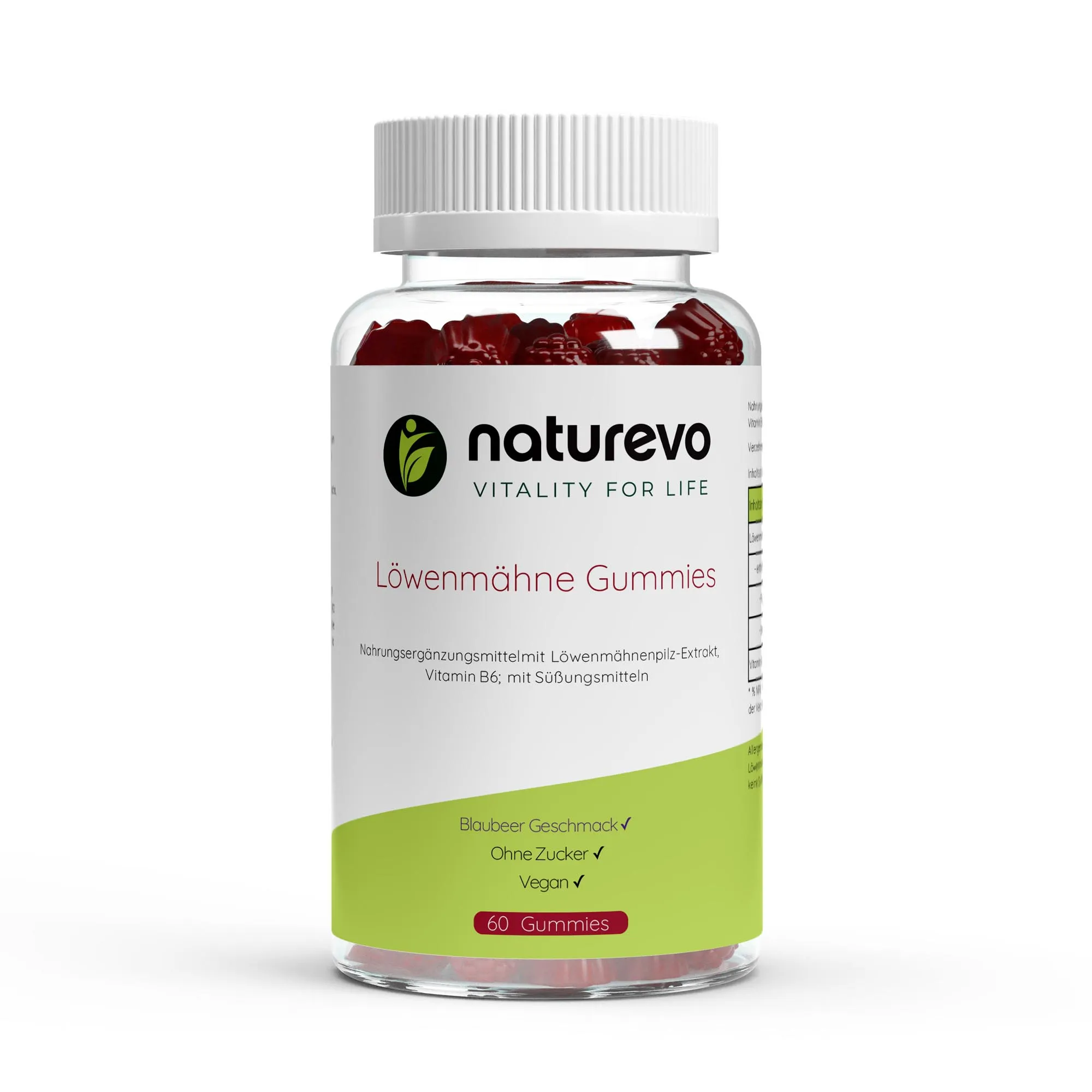 Löwenmähne + Vitamin B6 Gummies – 60 Stk.