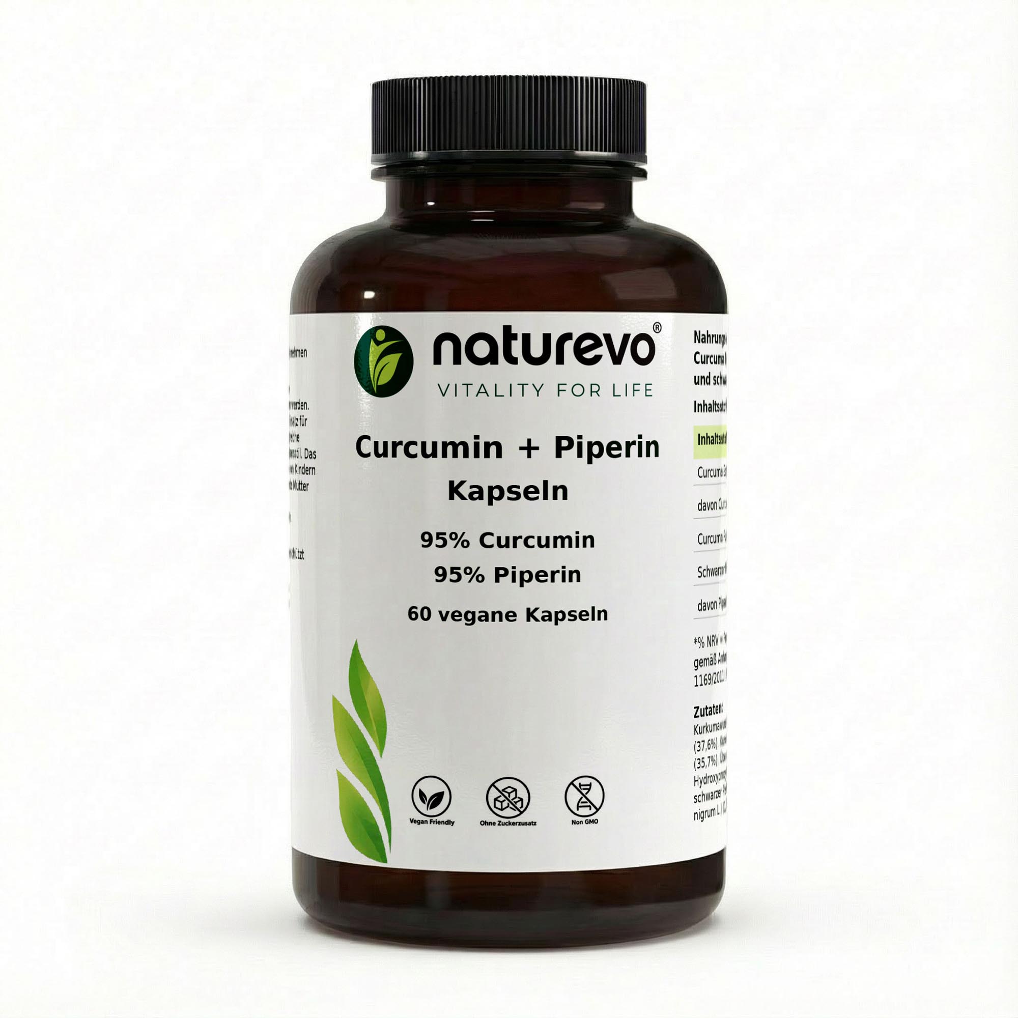 Curcuma (95% Curcumin) + Piperin - 60 vegane Kapseln
