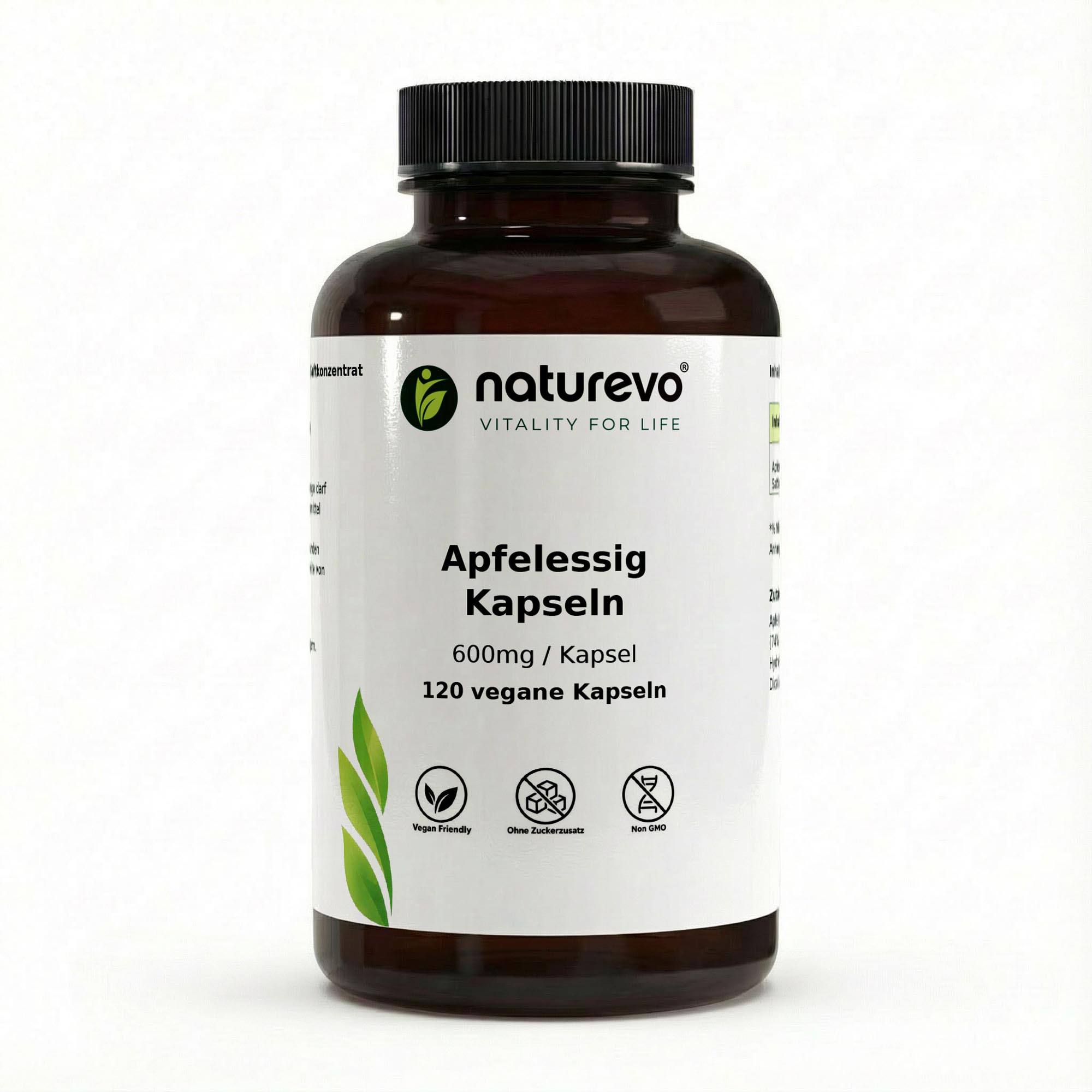 Apfelessig Extrakt Kapseln (600mg je Kapsel) - 120 vegane Kapseln