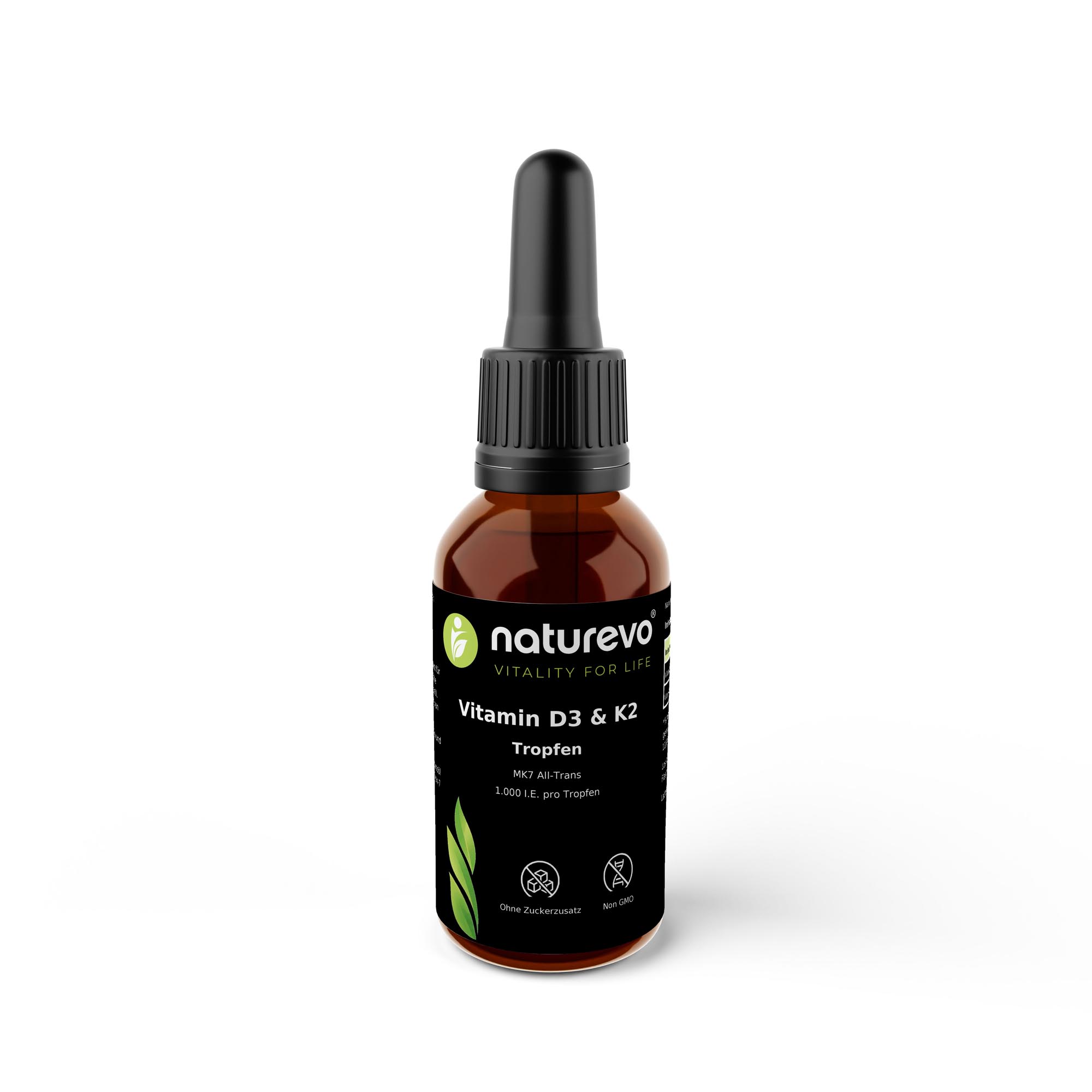 Vitamin D3 + K2 Tropfen – 1.000 I.E. – 50 ml / ca. 1.700 Tropfen