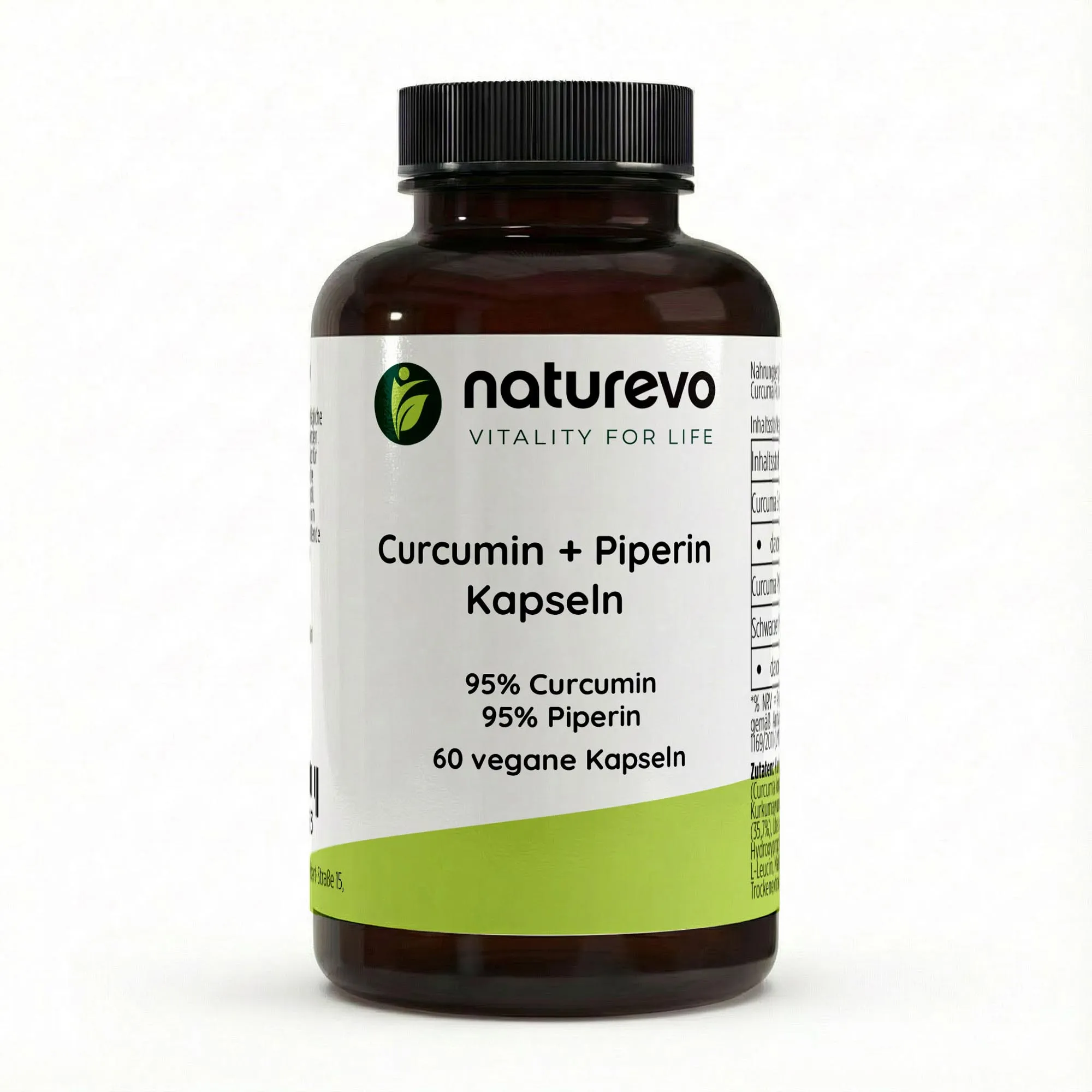 Curcuma (95% Curcumin) + Piperin - 60 vegane Kapseln