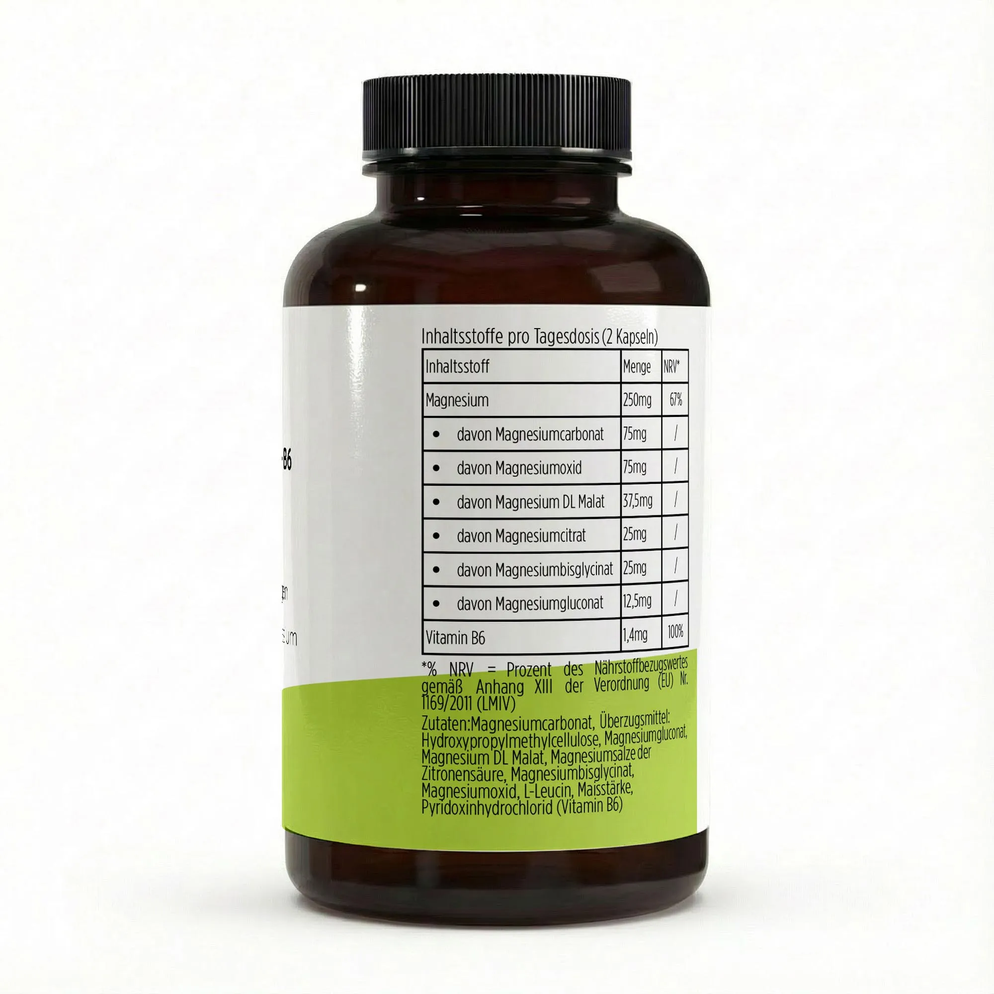 Magnesium 6x Komplex + B6 - 120 vegane Kapseln
