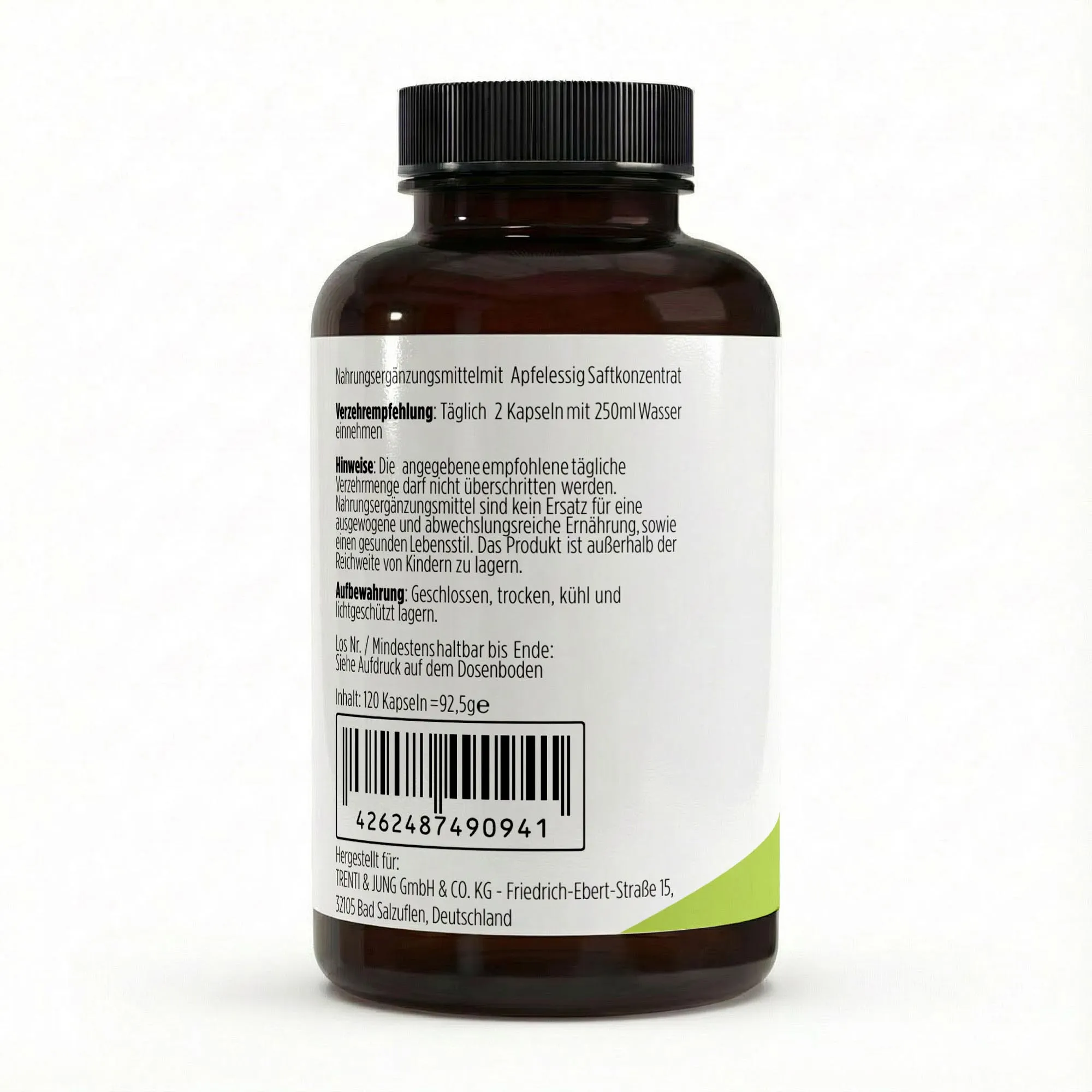 Apfelessig Extrakt Kapseln (600mg je Kapsel) - 120 vegane Kapseln