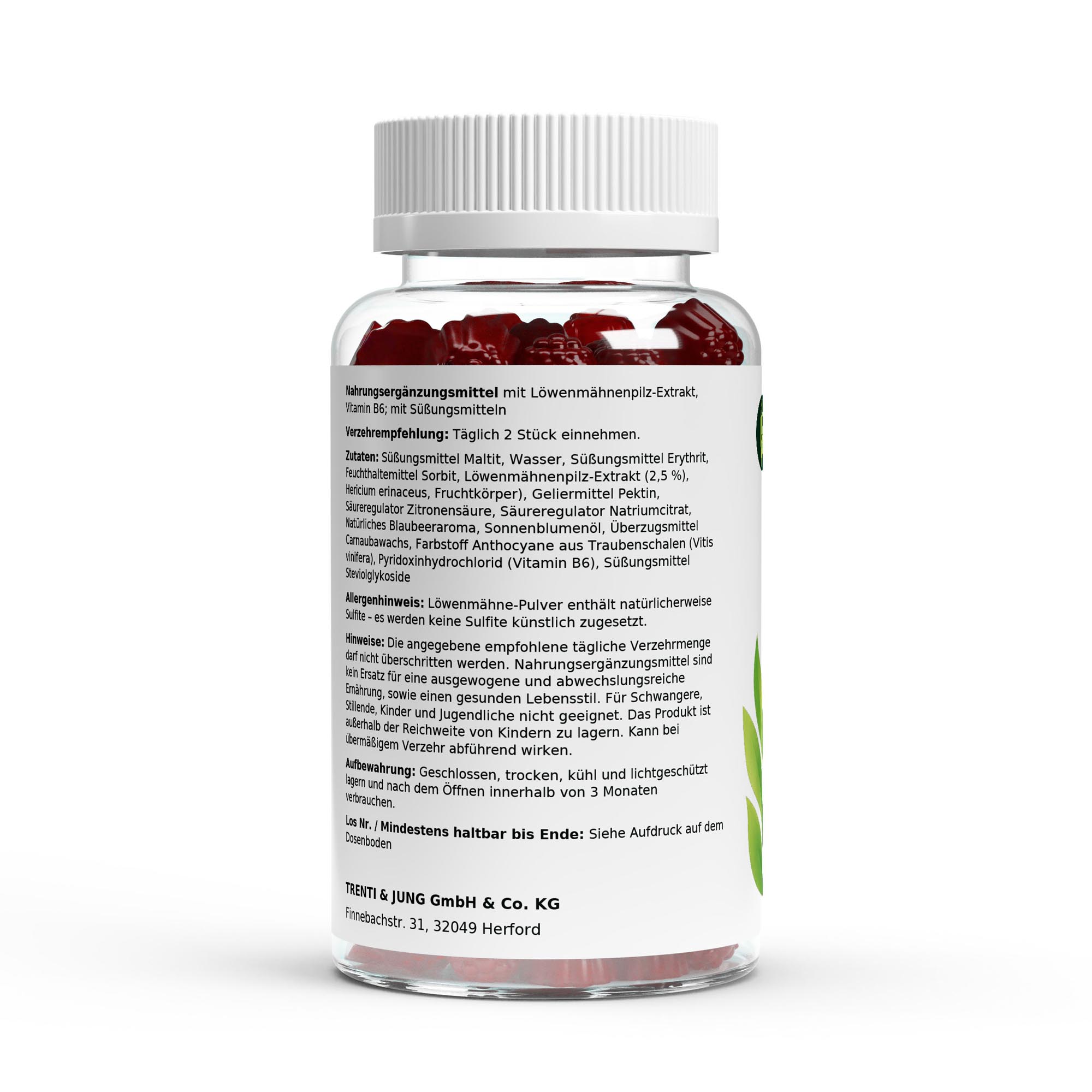 Löwenmähne + Vitamin B6 Gummies – 60 Stk.